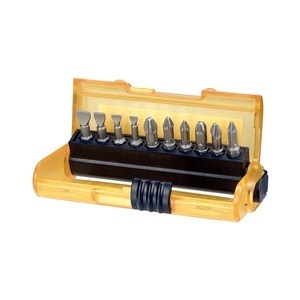 11-tlg. Schrauberbit-Set Ausführung EXTREME DEWALT® mit 10 Bits (PZ 1- 3, PH 1-3, Sl4.5, Sl5.5, Sl6.5, Sl8) und einem Magnetbithalter